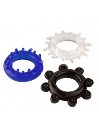 Набор из 3 эрекционных колец разного цвета и рельефа - Boys of Toys - в Муроме купить с доставкой