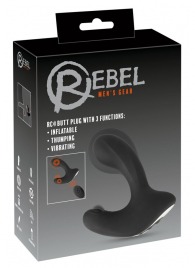 Черная анальная вибропробка с функцией расширения RC Butt Plug with 3 functions - Orion - в Муроме купить с доставкой