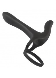 Черная насадка на член с вибрацией Couple’s Vibrator - Orion - в Муроме купить с доставкой