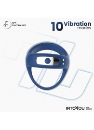 Синее интерактивное эрекционное виброкольцо Rank - Intoyou - в Муроме купить с доставкой