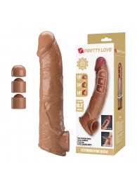 Карамельный фаллоудлинитель с подхватом мошонки Silas - 26 см. - Baile - в Муроме купить с доставкой