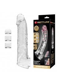 Прозрачный фаллоудлинитель с подхватом мошонки Silas - 26 см. - Baile - в Муроме купить с доставкой