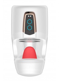 Белый мастурбатор с язычком и возвратно-поступательными движениями - Secwell - в Муроме купить с доставкой