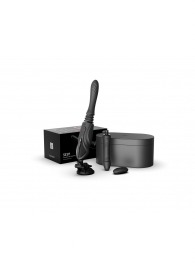 Черная секс-машина с функцией нагрева, насадками и присоской Sesh - Zalo - купить с доставкой в Муроме