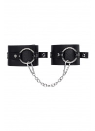 Черные оковы из толстой кожи с люверсами - Pecado - купить с доставкой в Муроме