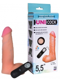 Фаллическая насадка Харнесс UNICOCK 5,5  с вибрацией - 17 см. - LOVETOY (А-Полимер) - купить с доставкой в Муроме