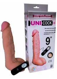 Фаллическая насадка Харнесс UNICOCK 9  с вибрацией - 24 см. - LOVETOY (А-Полимер) - купить с доставкой в Муроме