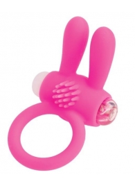 Розовое эрекционное виброкольцо A-toys с ушками - A-toys - в Муроме купить с доставкой
