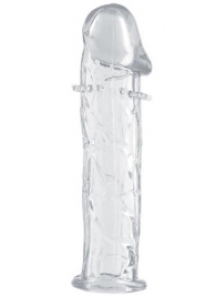 Гладкая прозрачная насадка с усиками под головкой - 12,5 см. - Toyfa Basic - в Муроме купить с доставкой