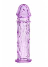 Гладкая фиолетовая насадка с усиками под головкой - 12,5 см. - Toyfa Basic - в Муроме купить с доставкой