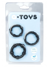 Набор из 3 чёрных эрекционных колец A-toys - A-toys - в Муроме купить с доставкой