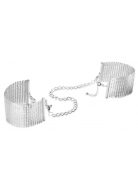 Серебристые наручники-браслеты Desir Metallique Handcuffs - Bijoux Indiscrets - купить с доставкой в Муроме