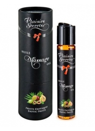 Массажное масло с ароматом экзотических фруктов Huile de Massage Gourmande Fruits Exotiques - 59 мл. - Plaisir Secret - купить с доставкой в Муроме