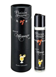 Массажное масло с ароматом пина колады Huile de Massage Gourmande Pina Colada - 59 мл. - Plaisir Secret - купить с доставкой в Муроме