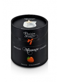 Массажная свеча с ароматом клубники Bougie de Massage Gourmande Fraise - 80 мл. - Plaisir Secret - купить с доставкой в Муроме