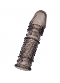 Дымчатая закрытая насадка ToyFa XLover с чешуйками и пупырышками - 13,5 см. - ToyFa - в Муроме купить с доставкой