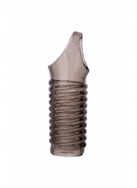 Дымчатая насадка с рёбрышками и подхватом мошонки ToyFa XLover - 12,5 см. - ToyFa - в Муроме купить с доставкой