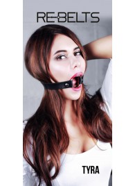 Чёрный кожаный чокер-кляп Tyra Black - Rebelts - купить с доставкой в Муроме