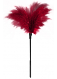 Пластиковая метелочка с красными пёрышками Small Feather Tickler - 32 см. - Blush Novelties - купить с доставкой в Муроме