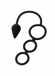 Тройное эрекционное кольцо с анальным хвостом Drop S-size - Erotist Adult Toys - в Муроме купить с доставкой