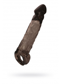 Чёрная насадка на пенис Tс подхватом - 19,5 см. - ToyFa - в Муроме купить с доставкой