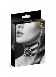 Чёрный тройной чокер с большим кольцом - Bijoux Pour Toi - купить с доставкой в Муроме