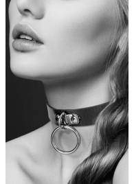 Узенький ошейник из полиуретана с кольцом - Bijoux Pour Toi - купить с доставкой в Муроме