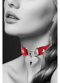 Красный чокер с замком в форме сердца - Bijoux Pour Toi - купить с доставкой в Муроме