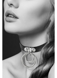 Черный чокер с двумя кольцами - Bijoux Pour Toi - купить с доставкой в Муроме