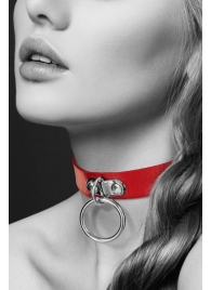 Красный узенький чокер с кольцом - Bijoux Pour Toi - купить с доставкой в Муроме