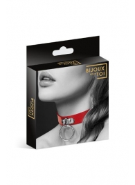 Красный узенький чокер с кольцом - Bijoux Pour Toi - купить с доставкой в Муроме