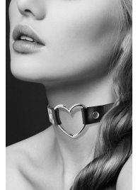 Чёрный чокер с кольцом в форме сердца - Bijoux Pour Toi - купить с доставкой в Муроме