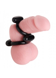 Двойное эрекционное кольцо Dual Stretch To Fit Cock and Ball Ring - XR Brands - в Муроме купить с доставкой