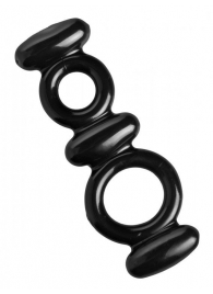 Двойное эрекционное кольцо Dual Stretch To Fit Cock and Ball Ring - XR Brands - в Муроме купить с доставкой