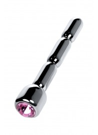 Серебристый уретральный плаг со стразом - 7 см. - ToyFa - купить с доставкой в Муроме