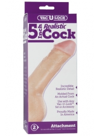 Насадка-реалистик для трусиков Vac-U-Lock 5  Realistic - 12,7 см. - Doc Johnson - купить с доставкой в Муроме