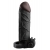 Чёрная вибронасадка с кольцом Vibrating Real Feel 2 Extension - 16 см. - Pipedream - в Муроме купить с доставкой