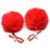 Красные зажимы на соски с помпонами Pom Pom - XR Brands - купить с доставкой в Муроме