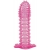 Гелевая розовая насадка с шипами - 12 см. - Toyfa Basic - в Муроме купить с доставкой