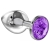 Малая серебристая анальная пробка Diamond Purple Sparkle Small с фиолетовым кристаллом - 7 см. - Lola Games - купить с доставкой в Муроме