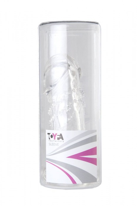 Прозрачная гелевая насадка с клиторальным отростком - 13 см. - Toyfa Basic - в Муроме купить с доставкой