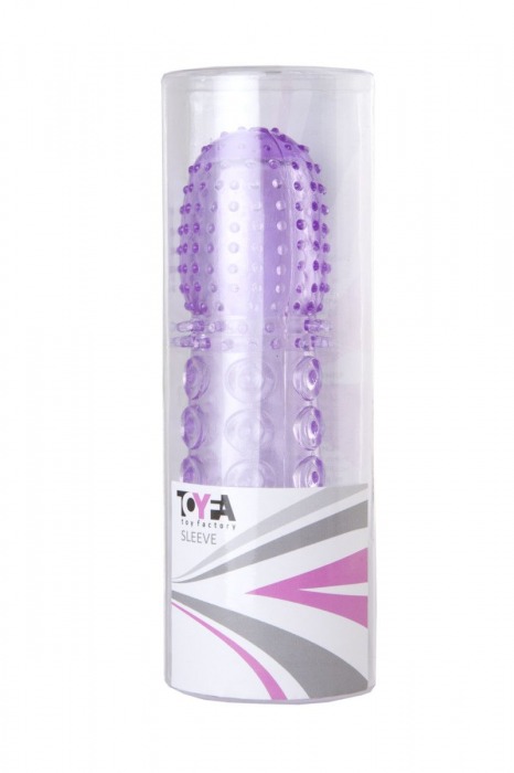 Насадка гелевая фиолетовая с точками, шипами и наплывами - 13,5 см. - Toyfa Basic - в Муроме купить с доставкой