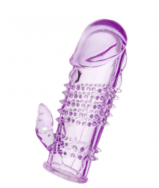 Фиолетовая насадка с коготком и шипами - 13 см. - Toyfa Basic - в Муроме купить с доставкой