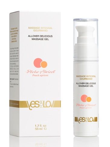 Универсальный массажный гель-смазка Allover Delicious Massage Gel с ароматом персика и аброкоса - 50 мл. - YESforLOV - купить с доставкой в Муроме