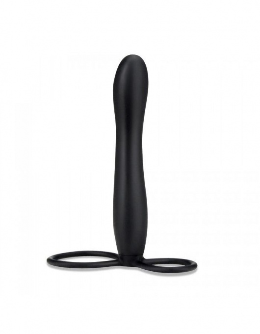 Черная насадка на пенис для двойной стимуляции Mojo BlackJack - 15 см. - Seven Creations - в Муроме купить с доставкой