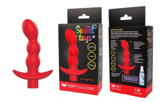 Красный вибратор Sweet Toys - 11 см. - Bior toys