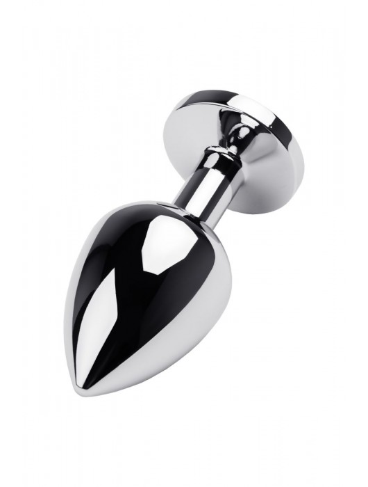 Серебристая коническая анальная пробка с красным кристаллом - 8 см. - ToyFa - купить с доставкой в Муроме