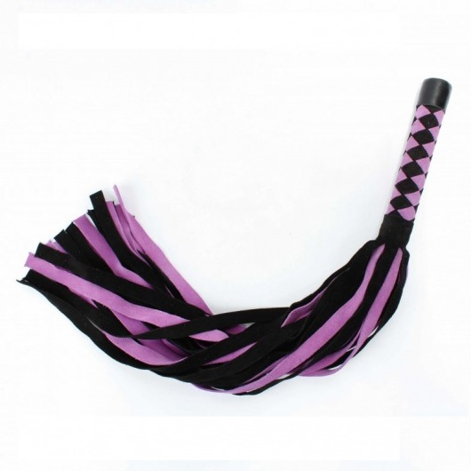 Черно-розовая плеть из замши - 58 см. - БДСМ Арсенал - купить с доставкой в Муроме