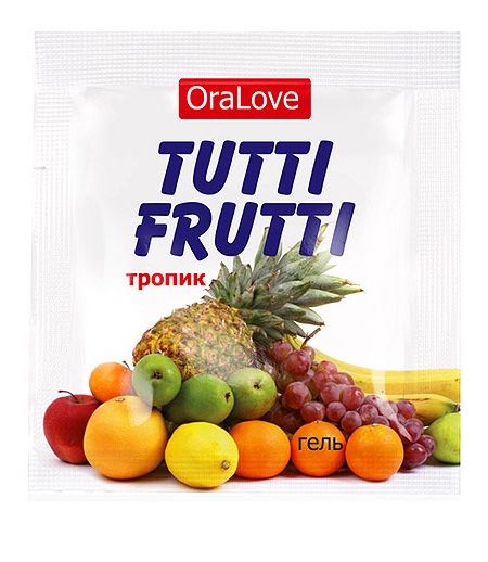 Пробник гель-смазки Tutti-frutti со вкусом тропических фруктов - 4 гр. - Биоритм - купить с доставкой в Муроме