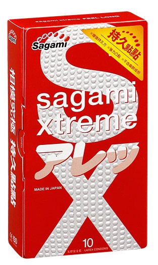 Утолщенные презервативы Sagami Xtreme Feel Long с точками - 10 шт. - Sagami - купить с доставкой в Муроме